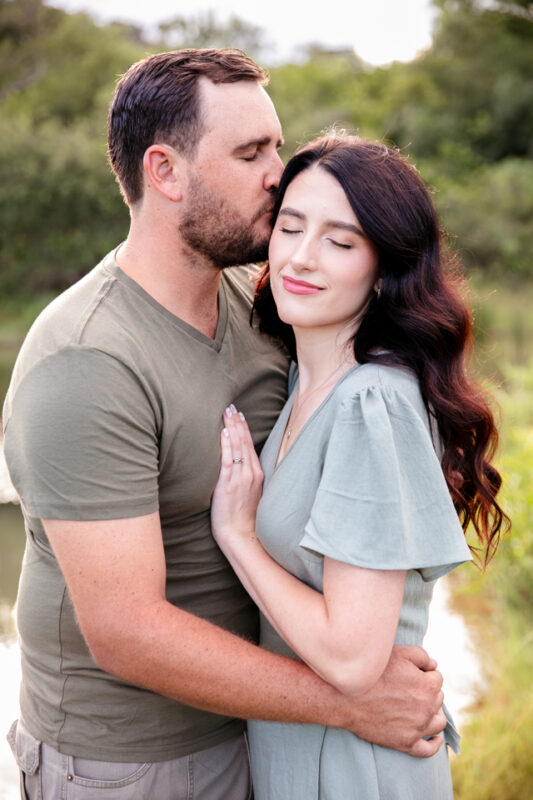 Couples portrait at sunset during family photography