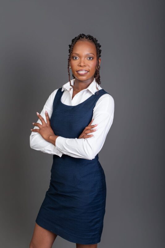Professional corporate headshot makeup application in Nelspruit, enhancing natural beauty for a polished business portrait